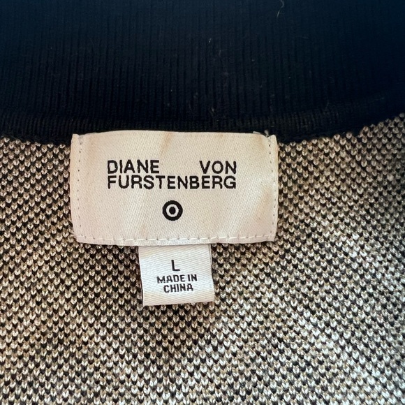 Diane Von Furstenberg for Target Black and White Geometric Midi Wrap Dress Large - Picture 7 of 8